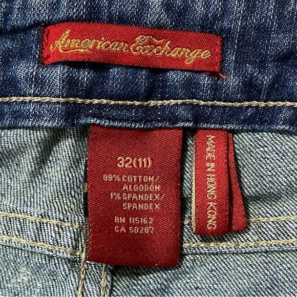 Vintage American Exchange boho embellished kick crop jeans size 32 - Picture 10 of 16